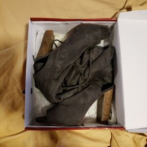 Gray Suede Over the Knee Boot